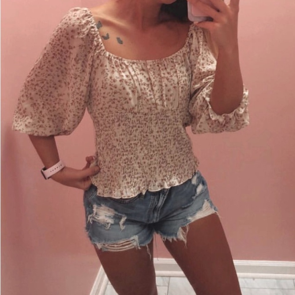 Rose printed top